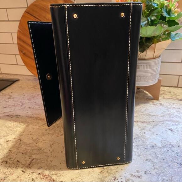 Vasic $350+ Large Bee Black Handle Leather Shoulder Bag - Picture 7 of 16